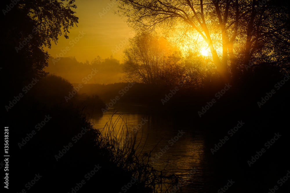 Fototapeta premium Sunrise in rural countryside