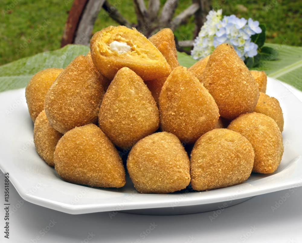 Coxinha de Galinha - Brazilian deep fried chicken snack, popular