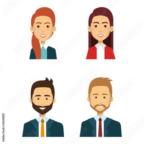 business people avatars icon vector illustration design