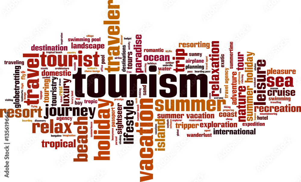 Tourism word cloud concept. Vector illustration Tourism word cloud concept. Vector illustration