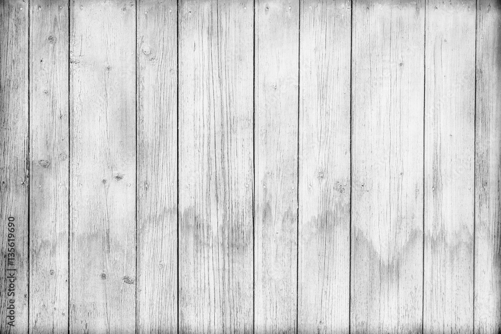 Naklejka premium Background from old boards white color. Visible nails and strips