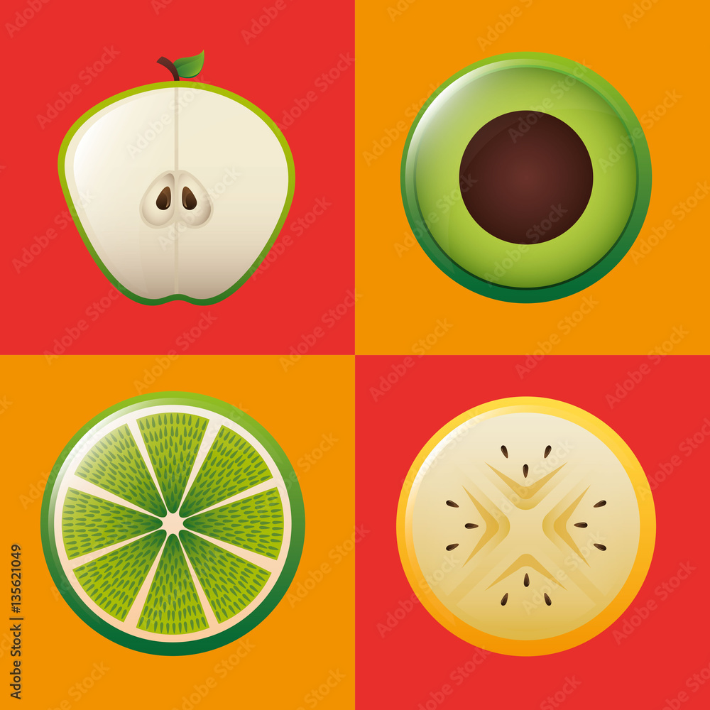 tropical fruits fresh menu vector illustration design tropical fruits fresh menu vector illustration design