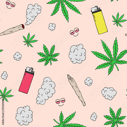 Marijuana seamless vector pattern