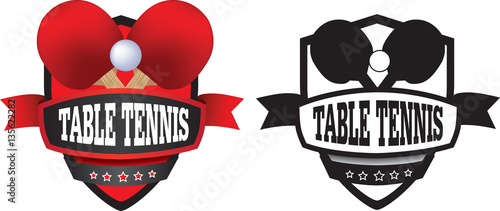 table tennis or ping pong logo, badge or shield