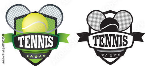 tennis  logo or badge, shield or branding