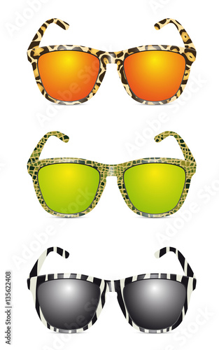 Set occhiali da sole alla moda in stile animale
