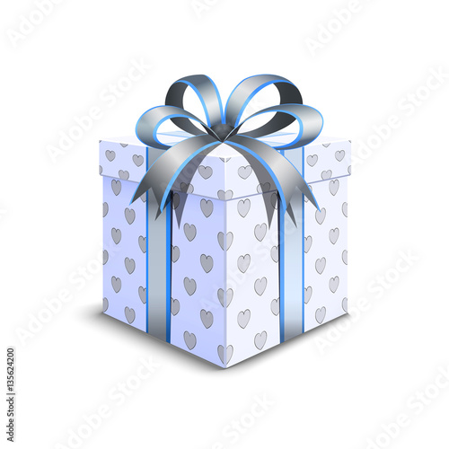 3d packaging Valentine's Day. Realistic white packaging. Beautif