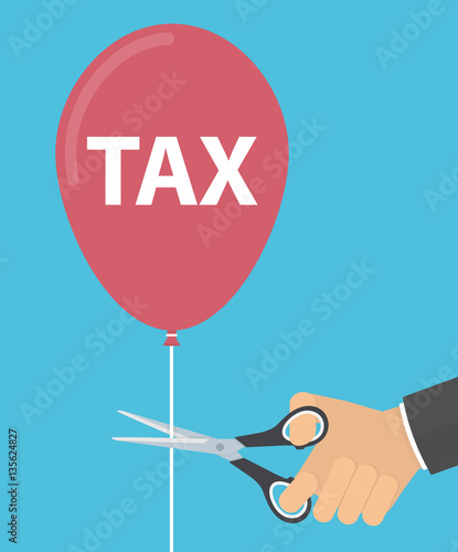 Hand cutting tax balloon string with scissors