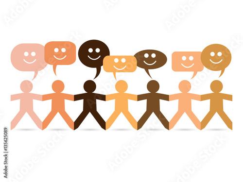 People Happy Speech Bubbles