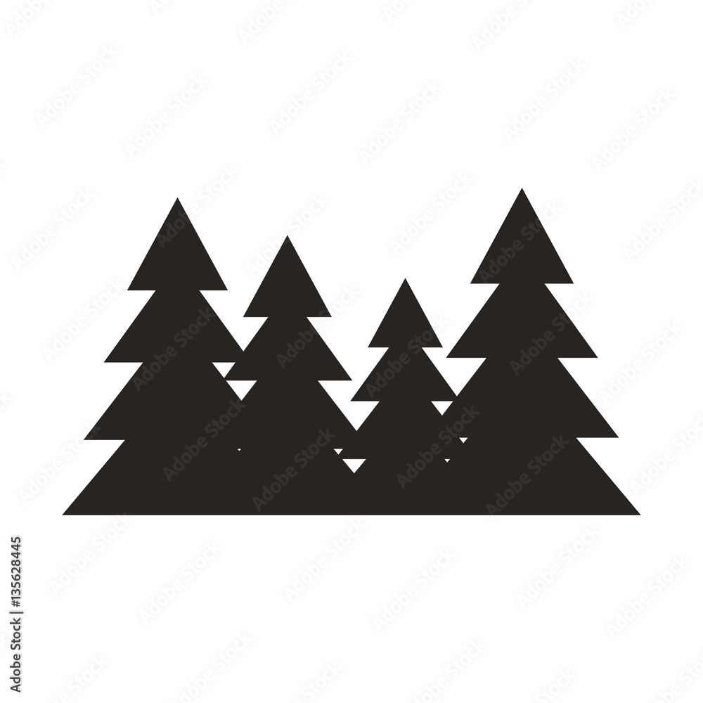 Fototapeta premium forest landscape frame emblem vector illustration design