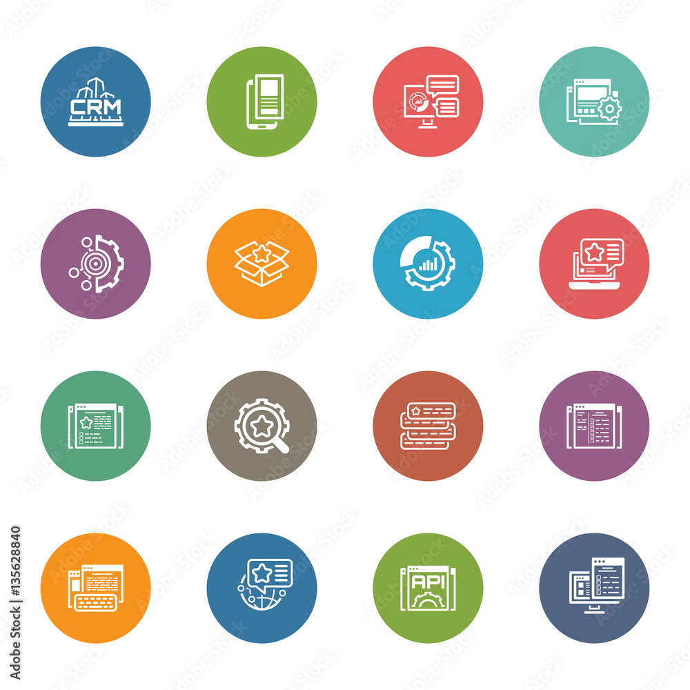 Set of Business and Marketing Flat icons Set of Business and Marketing Flat icons
