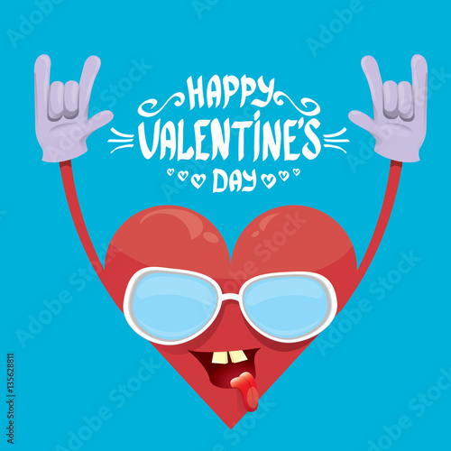 vector valentines day card with cartoon heart