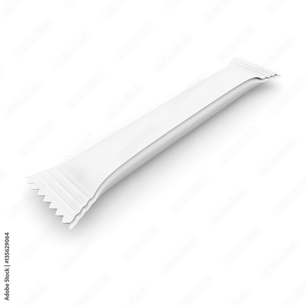 White blank package for sugar, salt, pepper, candy and other seasonings, spices and products. 3D illustration White blank package for sugar, salt, pepper, candy and other seasonings, spices and products. 3D illustration