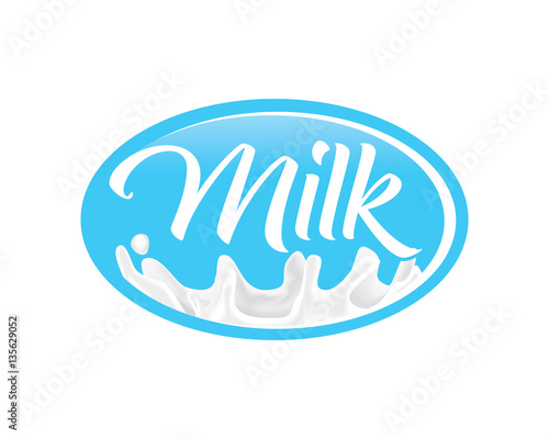 Logo Emblem Label Packaging Healthy Splash Cream Milk Liquid Yogurt 