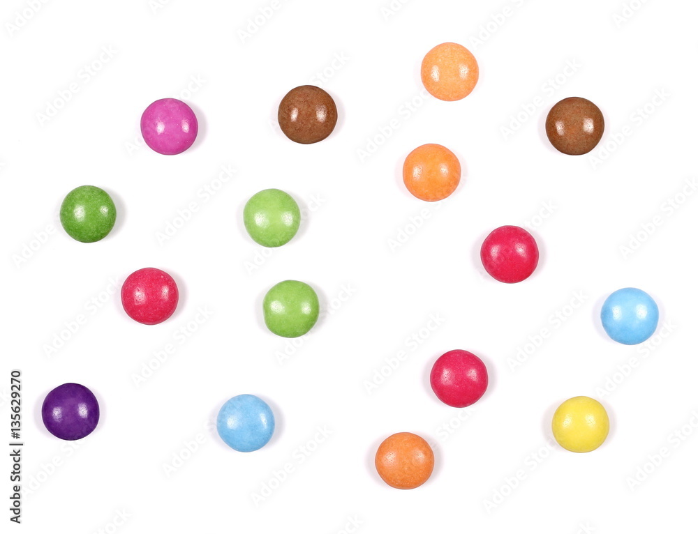 Colorful candies isolated on white