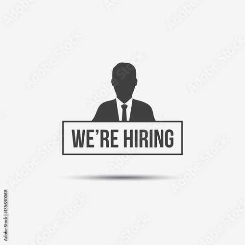 Businessman & We're Hiring Label
