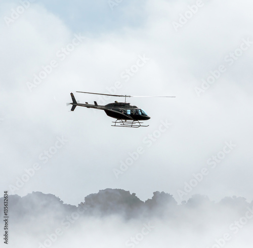 The helicopter above the plateau Roraima tepui - Venezuela, Latin America photo