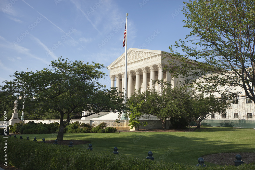 United States Supreme Court Building with Flag