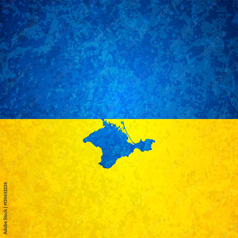 Ukraine flag with Crimea pinensula