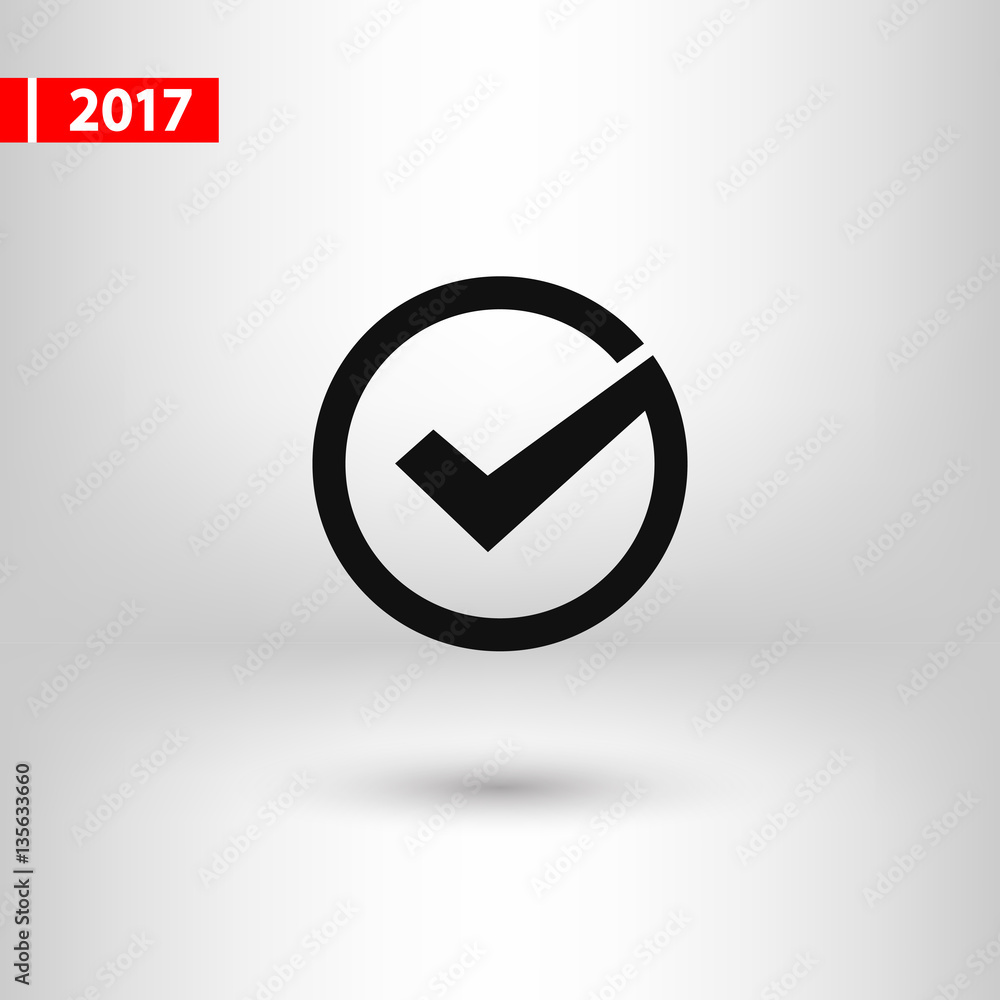 Tick icon, vector illustration. Flat design style Tick icon, vector illustration. Flat design style