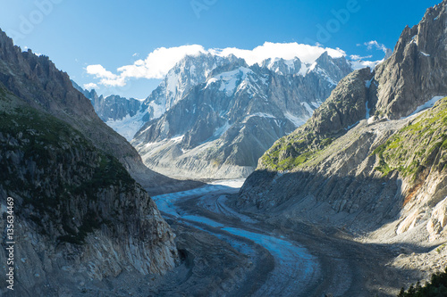 Valley and glacier of Mer de Glace in the French Alps above Chamonix © Jeremy Francis