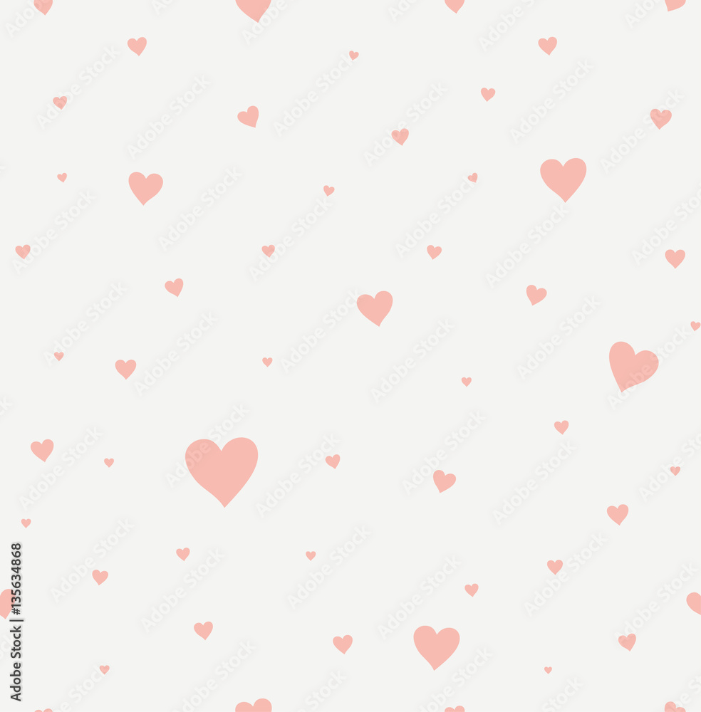 Seamless pattern light pink hearts.