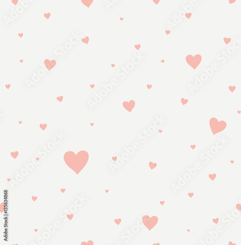 Seamless pattern light pink hearts.