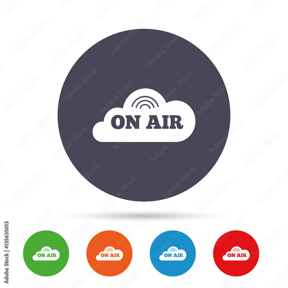 On air sign icon. Live stream symbol. On air sign icon. Live stream symbol.