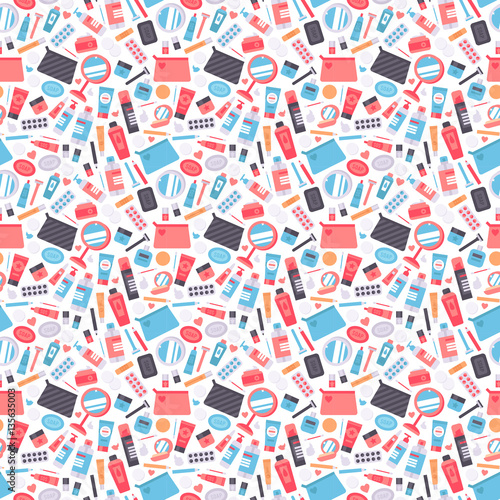 Cosmetic seamless pattern cosmetology art.