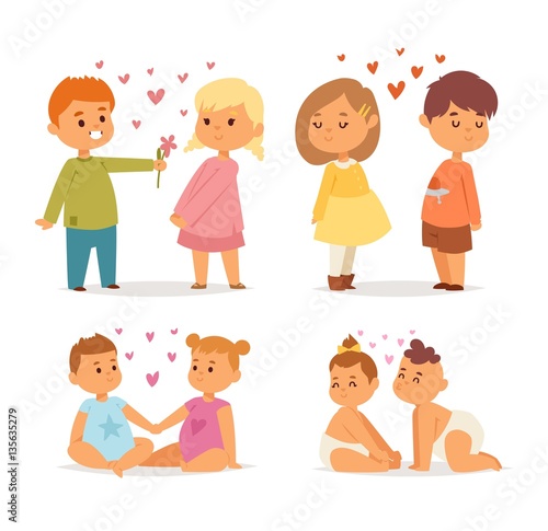 Couple in love vector set.