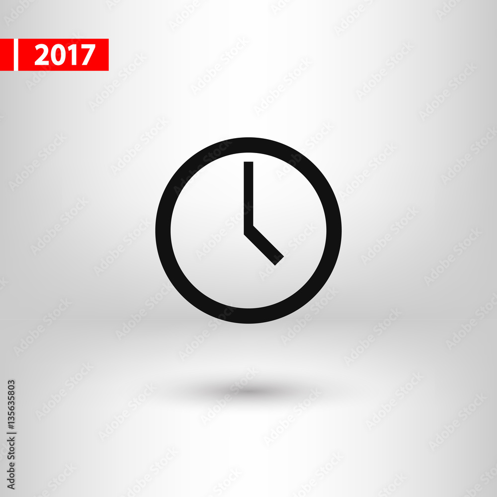 clock icon, vector illustration. Flat design style clock icon, vector illustration. Flat design style