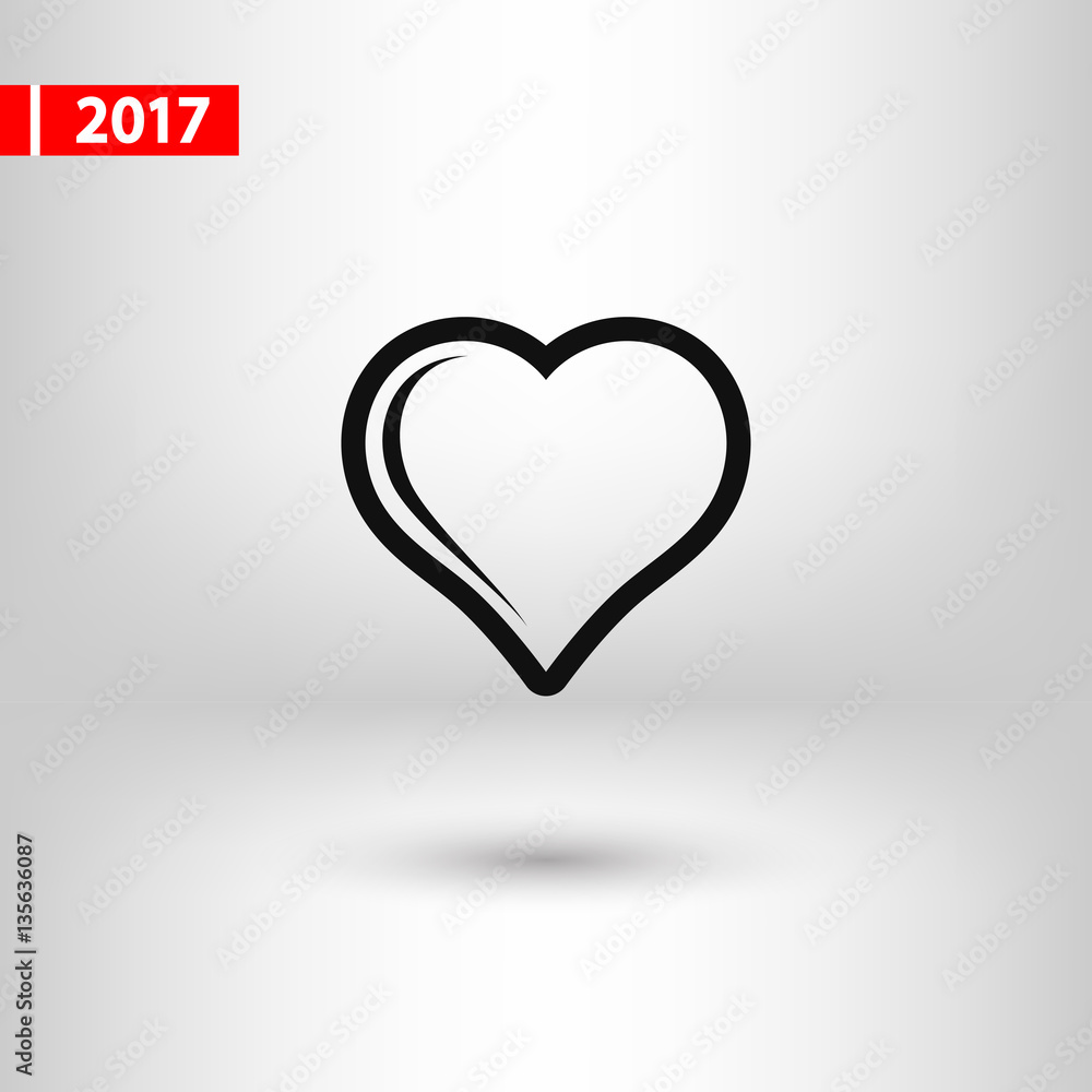 Heart Icon, vector illustration. Flat design style Heart Icon, vector illustration. Flat design style