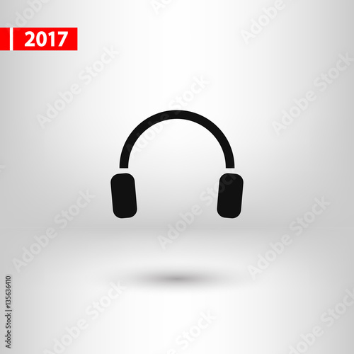 headphones  icon, vector illustration. Flat design style