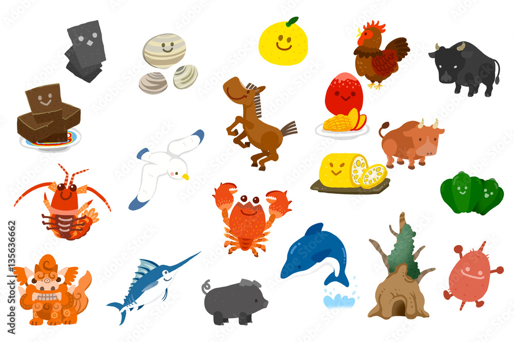 南九州と沖縄の名産品 Stock イラスト Adobe Stock