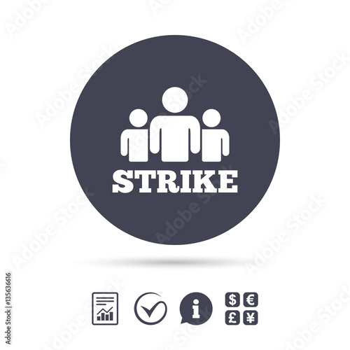 Strike sign icon. Group of people symbol.