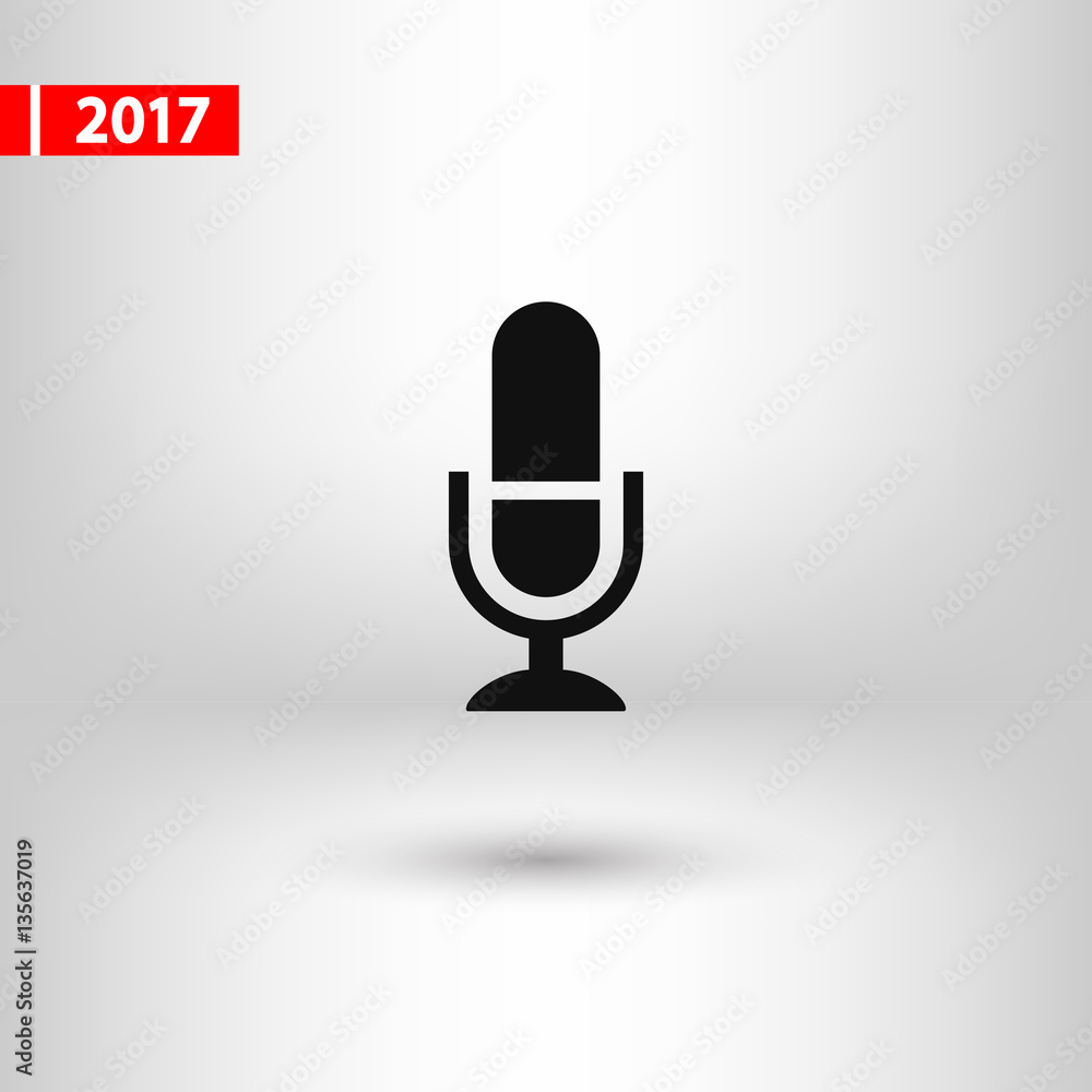 Microphone icon, vector illustration. Flat design style Microphone icon, vector illustration. Flat design style