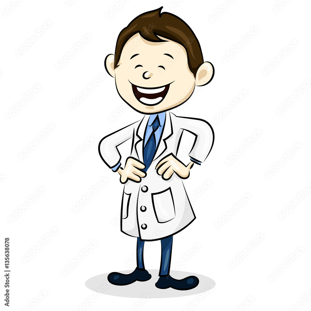 cartoon funny doctor in uniform and tie cartoon funny doctor in uniform and tie