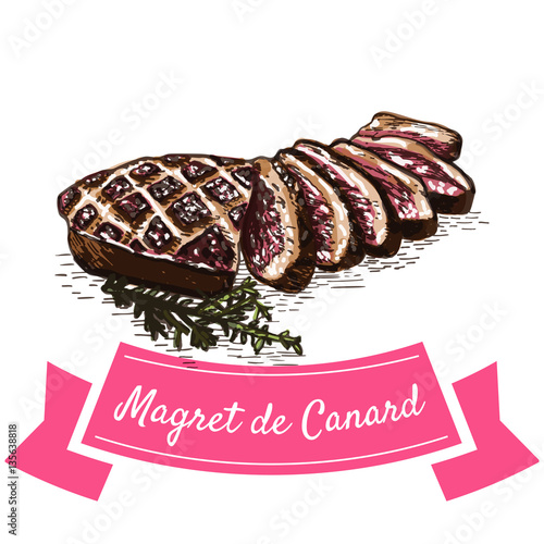 Magret de Canard colorful illustration.