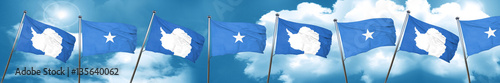 antarctica flag with Somalia flag, 3D rendering