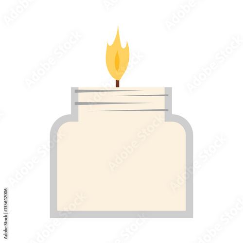 Vector candle romantic wax party decoration.