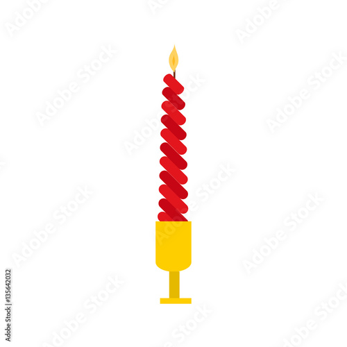 Vector candle romantic wax party decoration.