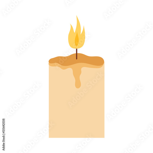 Vector candle romantic wax party decoration.