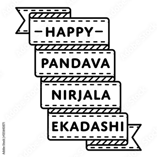 Happy Pandava Nirjala Ekadashi emblem isolated vector illustration on white background. 16 june indian holiday event label, greeting card decoration graphic element
