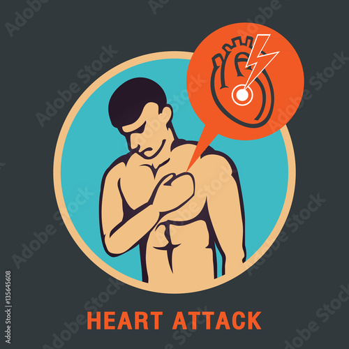 HEART ATTACK logo vector icon design