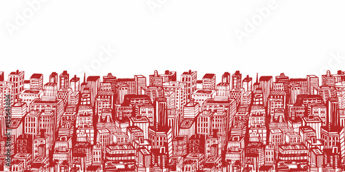 Photography Horizontal banners of big city with skyscrapers