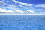 Beautiful seascape under blue sky with clouds