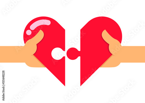 Two Hands Connecting a Love Puzzle