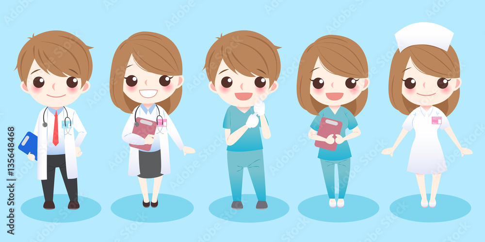 Obraz premium cute cartoon doctors
