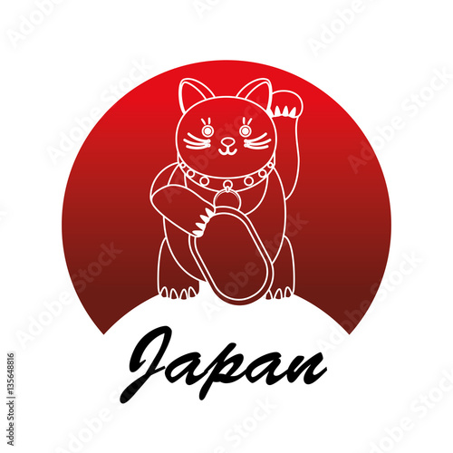 japanese culture cat lucky vector illustration design