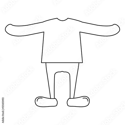 silhouette with male clothing pijama vector illustration